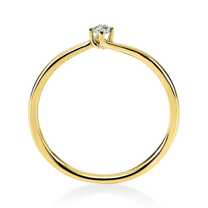 Solitär Ring aus 585 Gelbgold mit Brillant 0.05 Ct