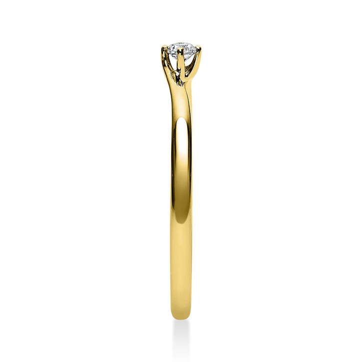 Solitär Ring aus 750 Gelbgold mit Brillant 0.05 Ct