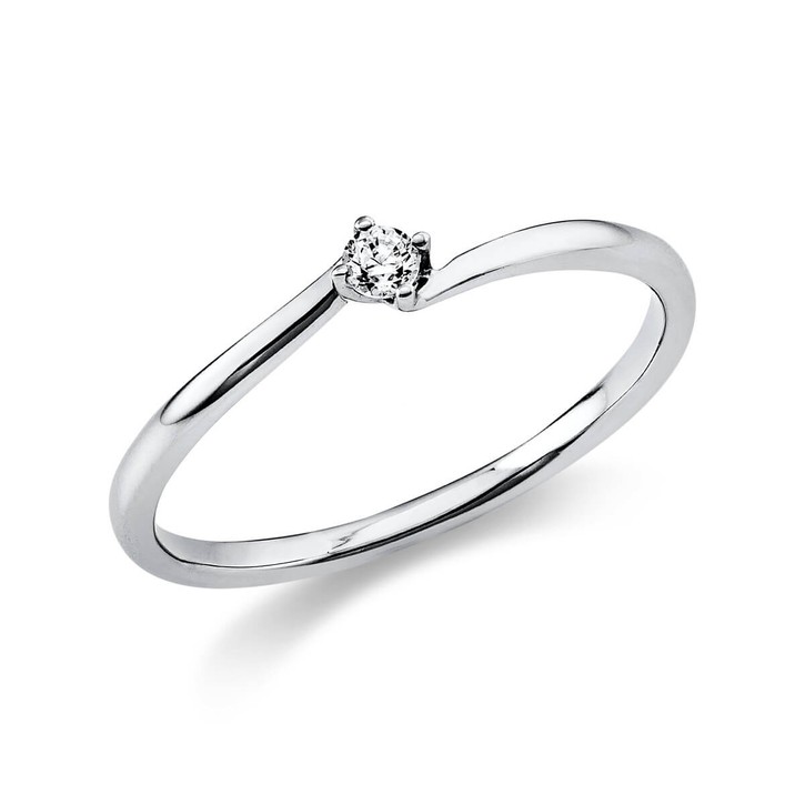 Solitär Ring aus 950 Platin mit Brillant 0.05 Ct