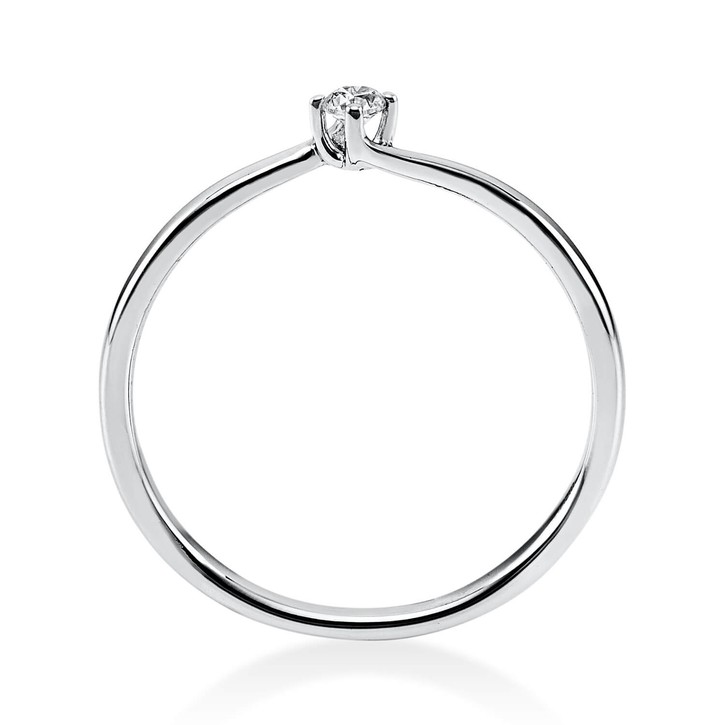 Solitär Ring aus 750 Weißgold mit Brillant 0.05 Ct
