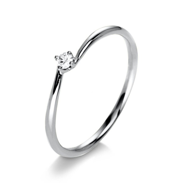 Solitär Ring aus 750 Weißgold mit Brillant 0.05 Ct