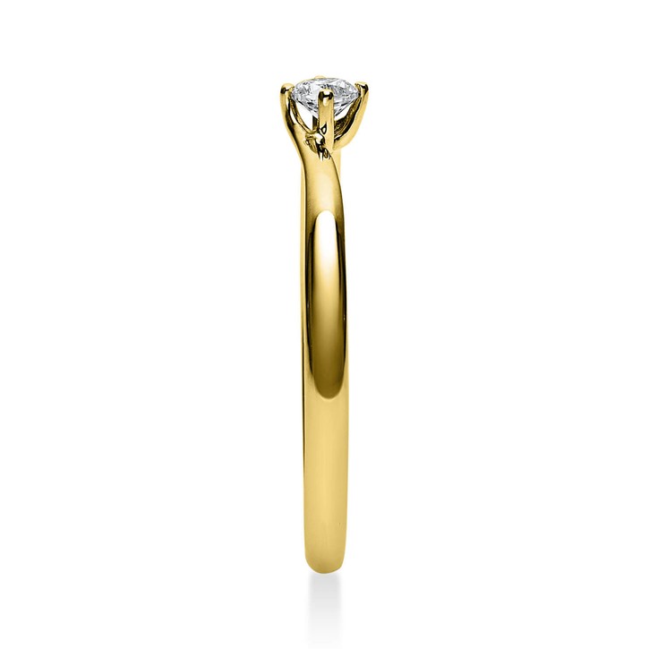 Solitär Ring aus 750 Gelbgold mit Brillant 0.10 Ct