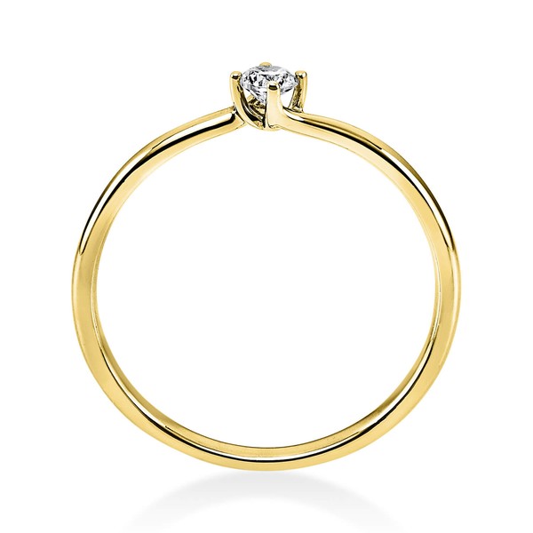 Solitär Ring aus 750 Gelbgold mit Brillant 0.10 Ct