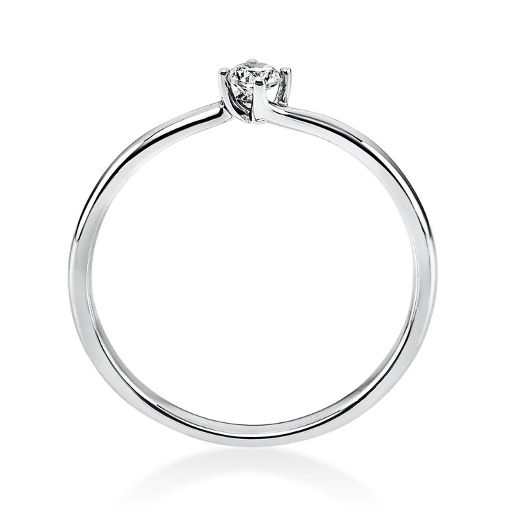 Solitär Ring aus 585 Weißgold mit Brillant 0.10 Ct