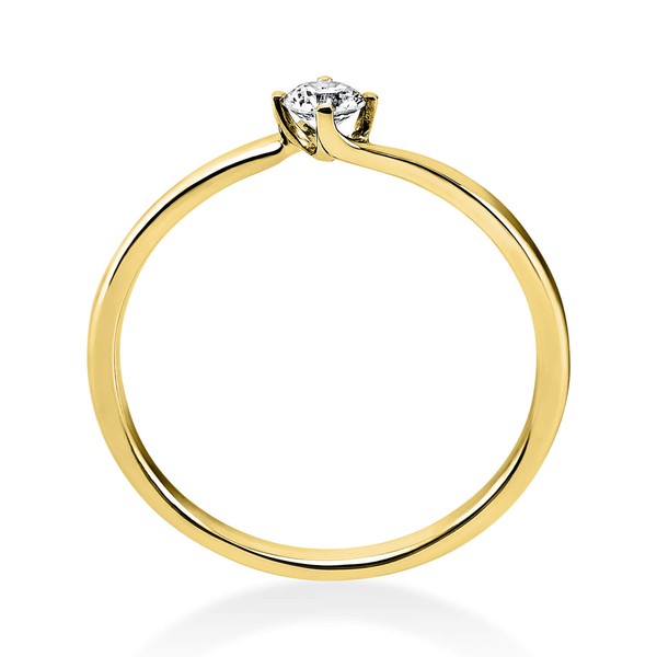 Solitär Ring aus 585 Gelbgold mit Brillant 0.15 Ct