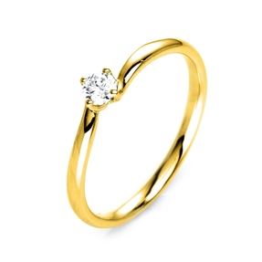Solitär Ring Damenring aus 750 Gold Gelbgold mit Diamant Brillant 0,15 Ct. Solitär Ring Damenring aus 750 Gold Gelbgold mit Diamant Brillant 0,15 Ct.