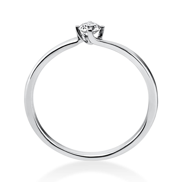 Solitär Ring aus 750 Weißgold mit Brillant 0.15 Ct