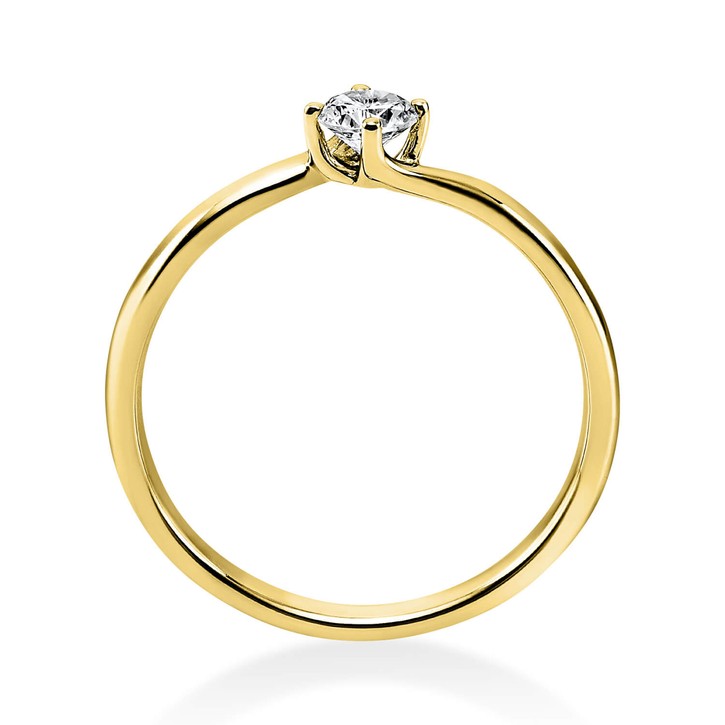 Solitär Ring aus 585 Gelbgold mit Brillant 0.20 Ct
