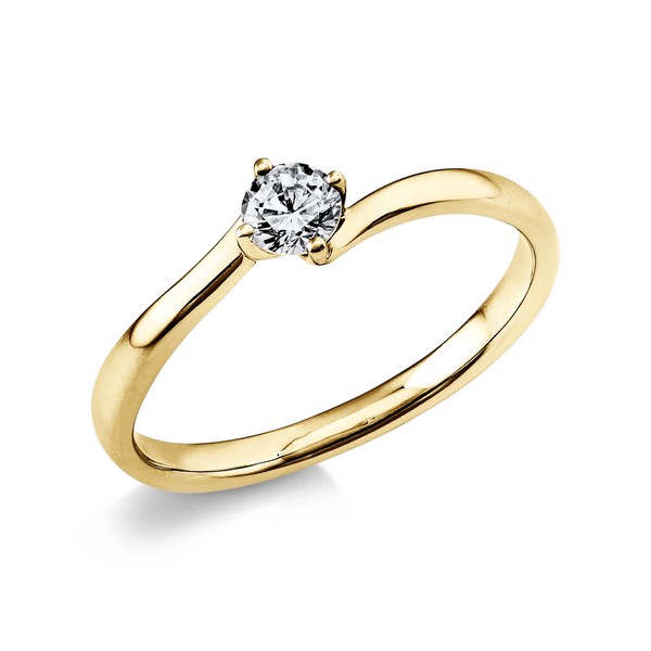 Solitär Ring aus 585 Gelbgold mit Brillant 0.20 Ct