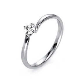 Solitär Ring Damenring aus 950 Platin mit Diamant Brillant 0,20 Ct. 4er-Krappe