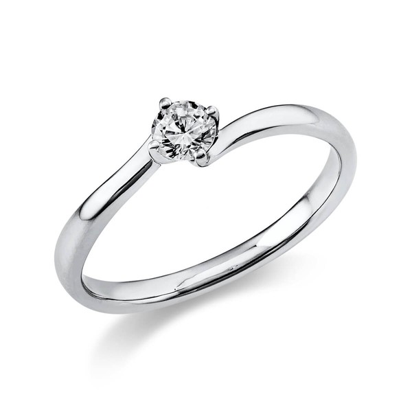 Solitär Ring aus 950 Platin mit Brillant 0.20 Ct