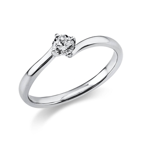 Solitär Ring Damenring 585 Gold Weißgold Diamant Brillant 0,20 Ct. 4er-Krappe