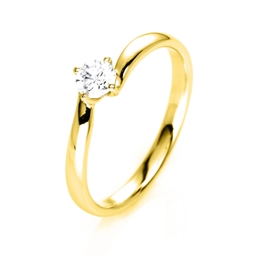 Solitär Ring Damenring 585 Gold Gelbgold mit Diamant Brillant 0,25 Ct 4er-Krappe Solitär Ring Damenring 585 Gold Gelbgold mit Diamant Brillant 0,25 Ct 4er-Krappe