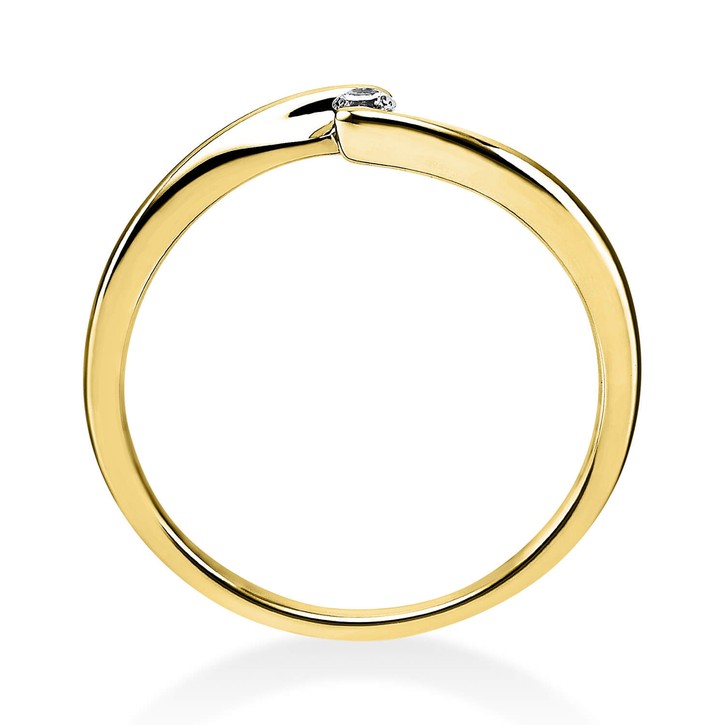 Solitär Ring aus 585 Gelbgold mit Brillant 0.05 Ct