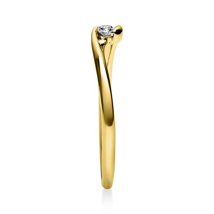 Solitär Ring aus 585 Gelbgold mit Brillant 0.05 Ct