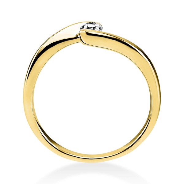 Solitär Ring aus 585 Gelbgold mit Brillant 0.15 Ct