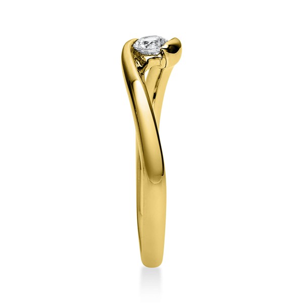 Solitär Ring aus 585 Gelbgold mit Brillant 0.15 Ct