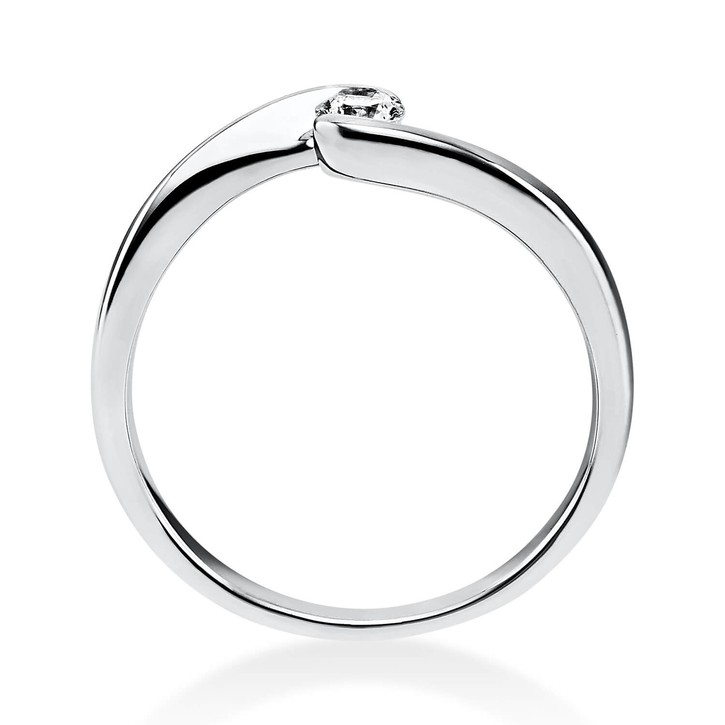 Solitär Ring aus 750 Weißgold mit Brillant 0.15 Ct