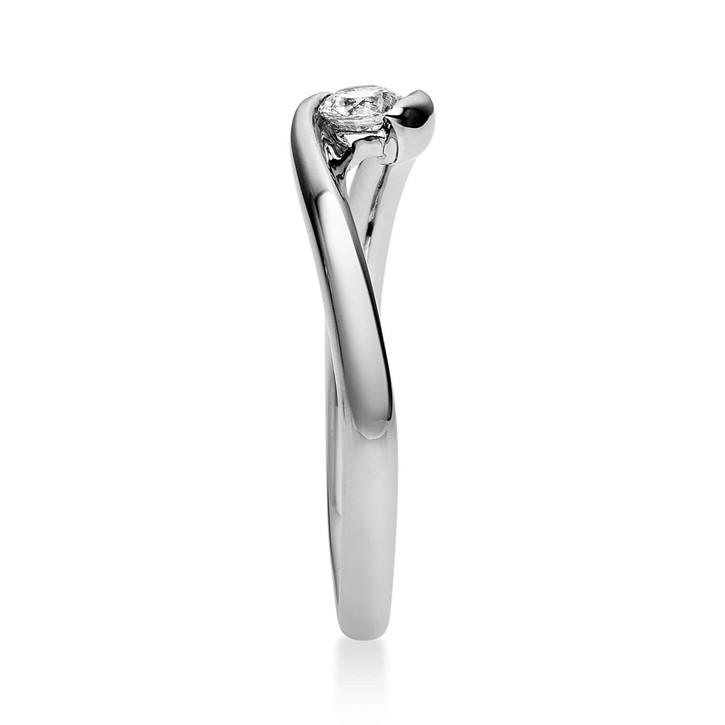 Solitär Ring aus 750 Weißgold mit Brillant 0.15 Ct