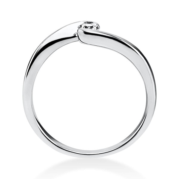 Solitär Ring aus 750 Weißgold mit Brillant 0.15 Ct