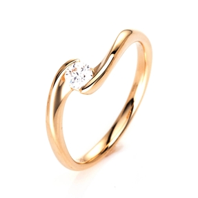 Solitär Ring Damenring 585 Gold Gelbgold Diamant Brillant 0,20 Ct. B: 2,2mm