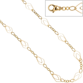 18,5mm Collier Halskette Kette Halsschmuck 925 Silber Gelbgold vergoldet 80cm