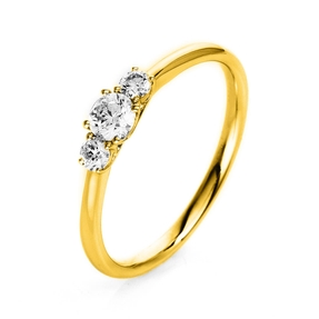 Ring Damenring aus 750 Gold Gelbgold mit 3 Diamanten Brillanten 0,33 Ct. Ring Damenring aus 750 Gold Gelbgold mit 3 Diamanten Brillanten 0,33 Ct.