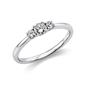 Ring Damenring aus 750 Gold Weißgold mit 3 Diamanten Brillanten 0,33 Ct.