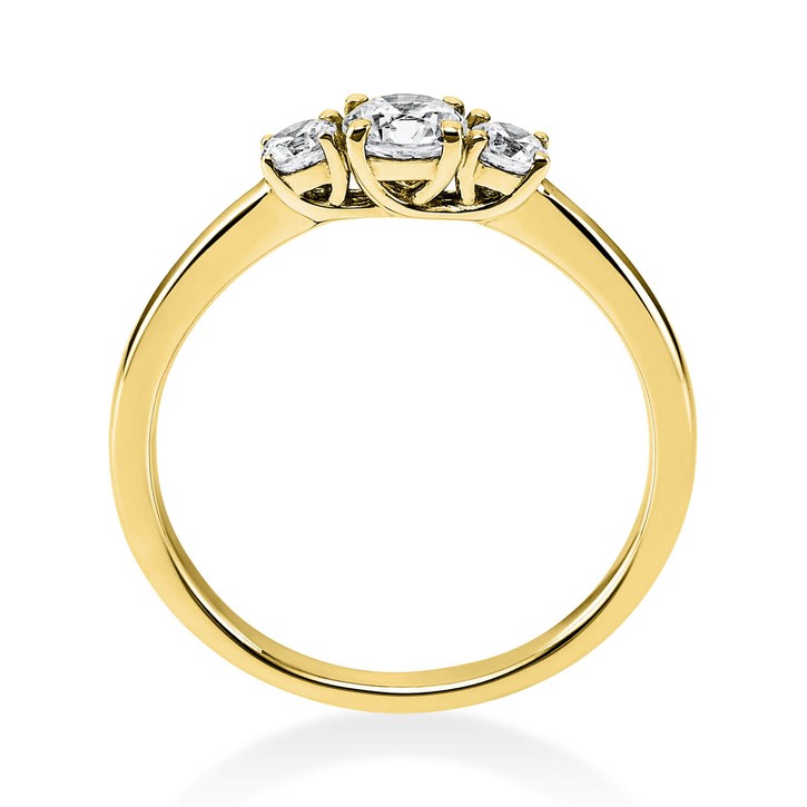 Ring aus 750 Gelbgold mit 3 Brillanten 0.47 Ct