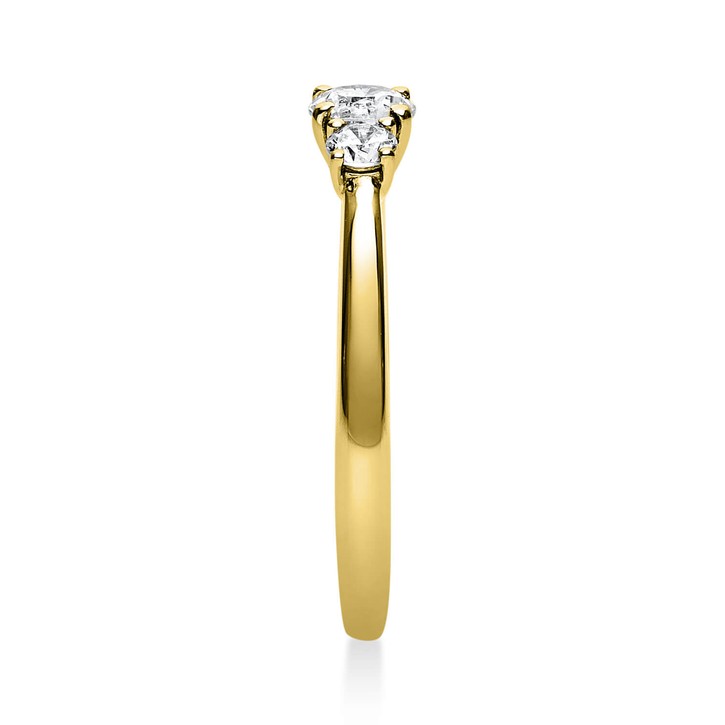 Ring aus 750 Gelbgold mit 3 Brillanten 0.47 Ct