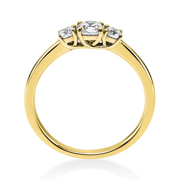 Ring aus 750 Gelbgold mit 3 Brillanten 0.47 Ct