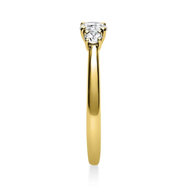 Ring aus 750 Gelbgold mit 3 Brillanten 0.47 Ct