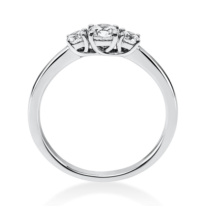 Ring aus 585 Weißgold mit 3 Brillanten 0.47 Ct
