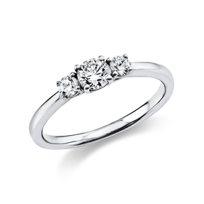 Ring Damenring aus 750 Gold Weißgold mit 3 Diamanten Brillanten 0,47 Ct.