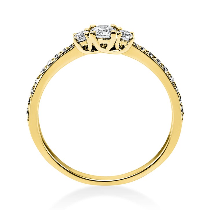 Ring aus 585 Gelbgold mit 21 Brillanten 0.37 Ct
