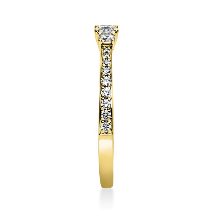 Ring aus 750 Gelbgold mit 21 Brillanten 0.37 Ct