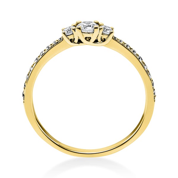 Ring aus 750 Gelbgold mit 21 Brillanten 0.37 Ct