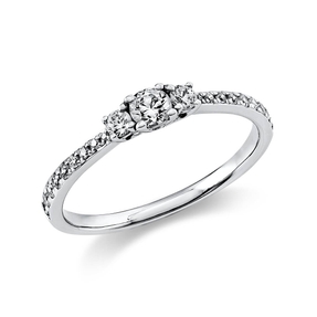 Ring Damenring aus 950 Platin mit 21 Diamanten Brillanten 0,37 Ct. 4er-Krappe Ring Damenring aus 950 Platin mit 21 Diamanten Brillanten 0,37 Ct. 4er-Krappe