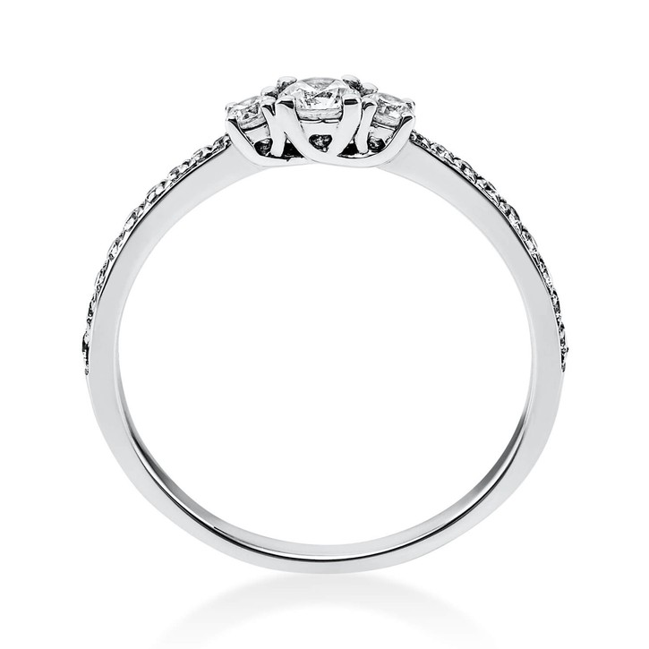 Ring aus 750 Weißgold mit 21 Brillanten 0.37 Ct