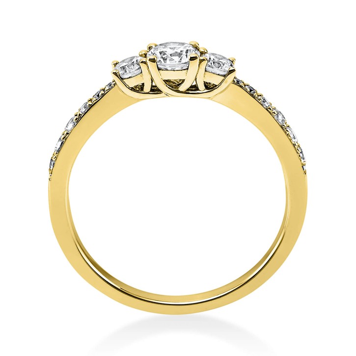 Ring aus 750 Gelbgold mit 15 Brillanten 0.58 Ct