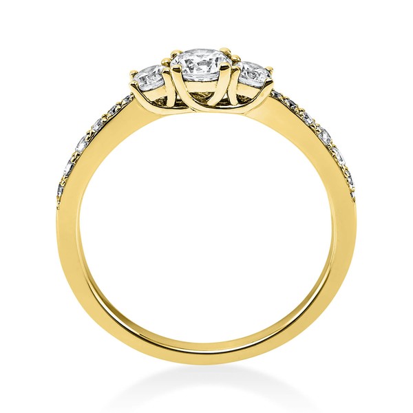 Ring aus 750 Gelbgold mit 15 Brillanten 0.58 Ct