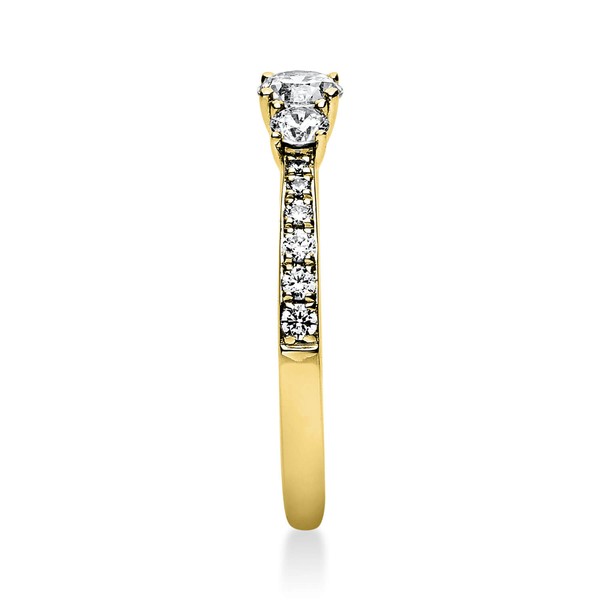 Ring aus 750 Gelbgold mit 15 Brillanten 0.58 Ct