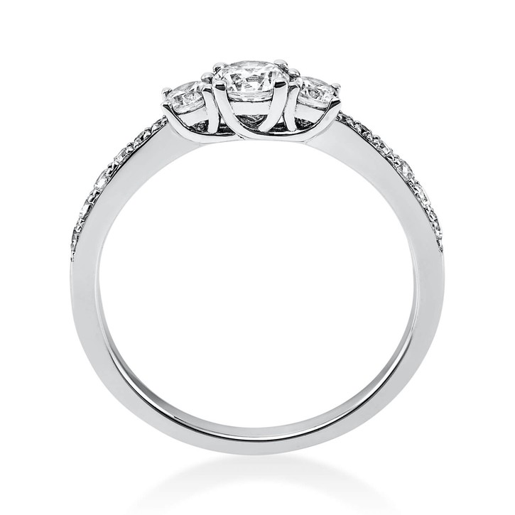 Ring aus 585 Weißgold mit 15 Brillanten 0.58 Ct