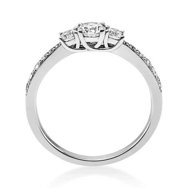 Ring aus 750 Weißgold mit 15 Brillanten 0.58 Ct