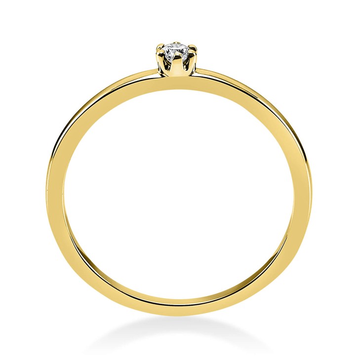 Solitär Ring aus 585 Gelbgold mit Brillant 0.05 Ct