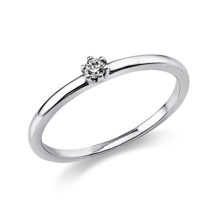 Solitär Ring aus 950 Platin mit Brillant 0.05 Ct