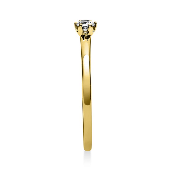 Solitär Ring aus 585 Gelbgold mit Brillant 0.10 Ct