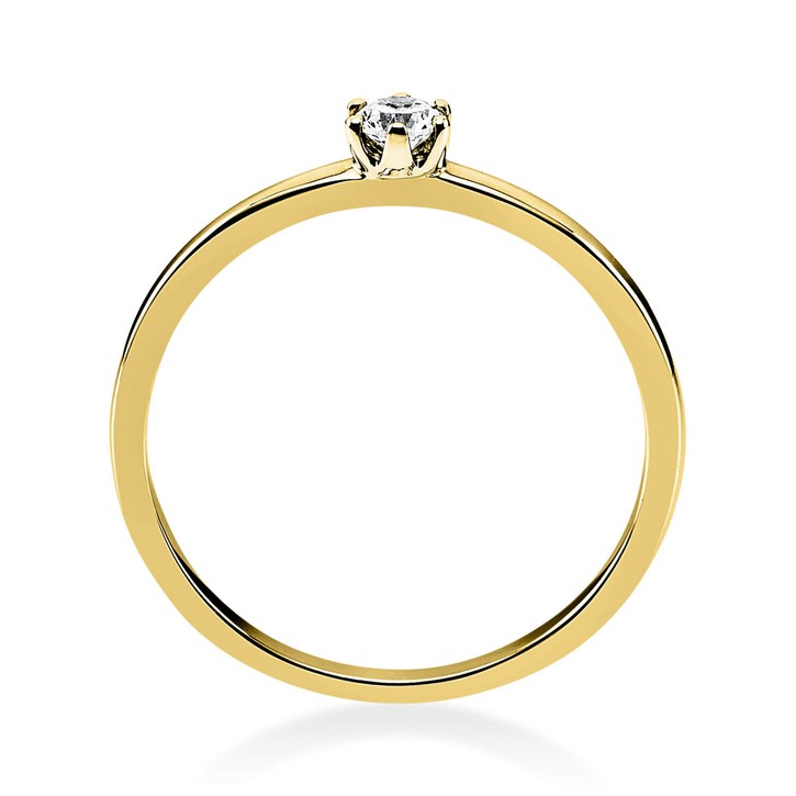 Solitär Ring aus 750 Gelbgold mit Brillant 0.10 Ct