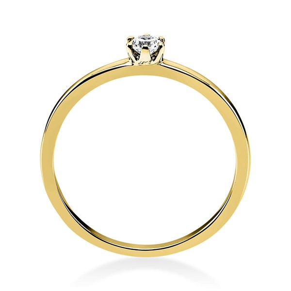Solitär Ring aus 750 Gelbgold mit Brillant 0.10 Ct