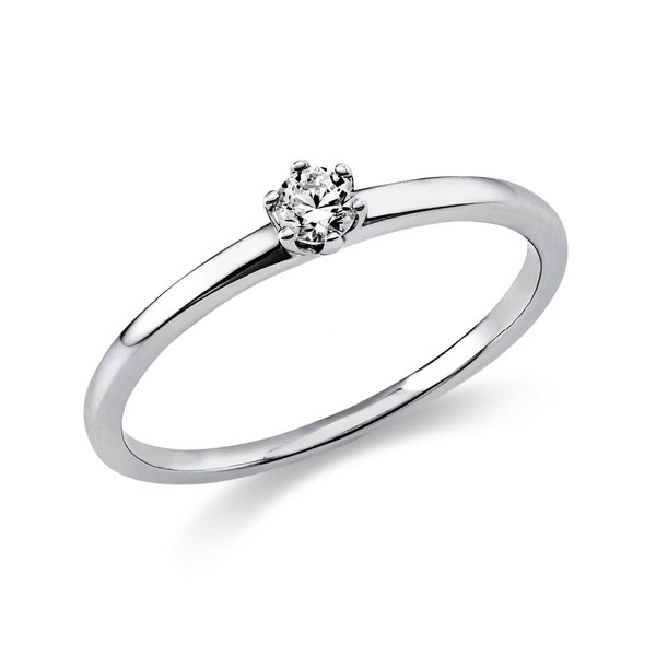 Solitär Ring aus 950 Platin mit Brillant 0.10 Ct